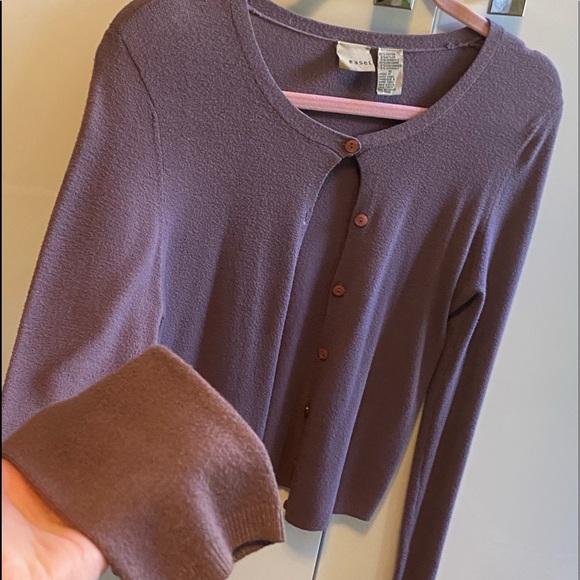Vintage Plum Colored Easel Anthropologie Cardigan - Picture 2 of 14